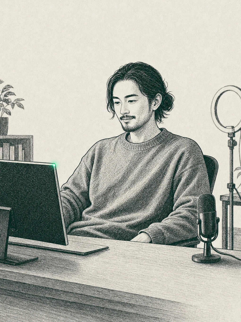 知識起業家が働く様子を象徴するイラスト
