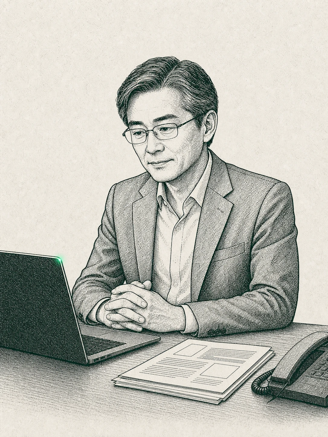 小規模企業経営者が働く様子を象徴するイラスト