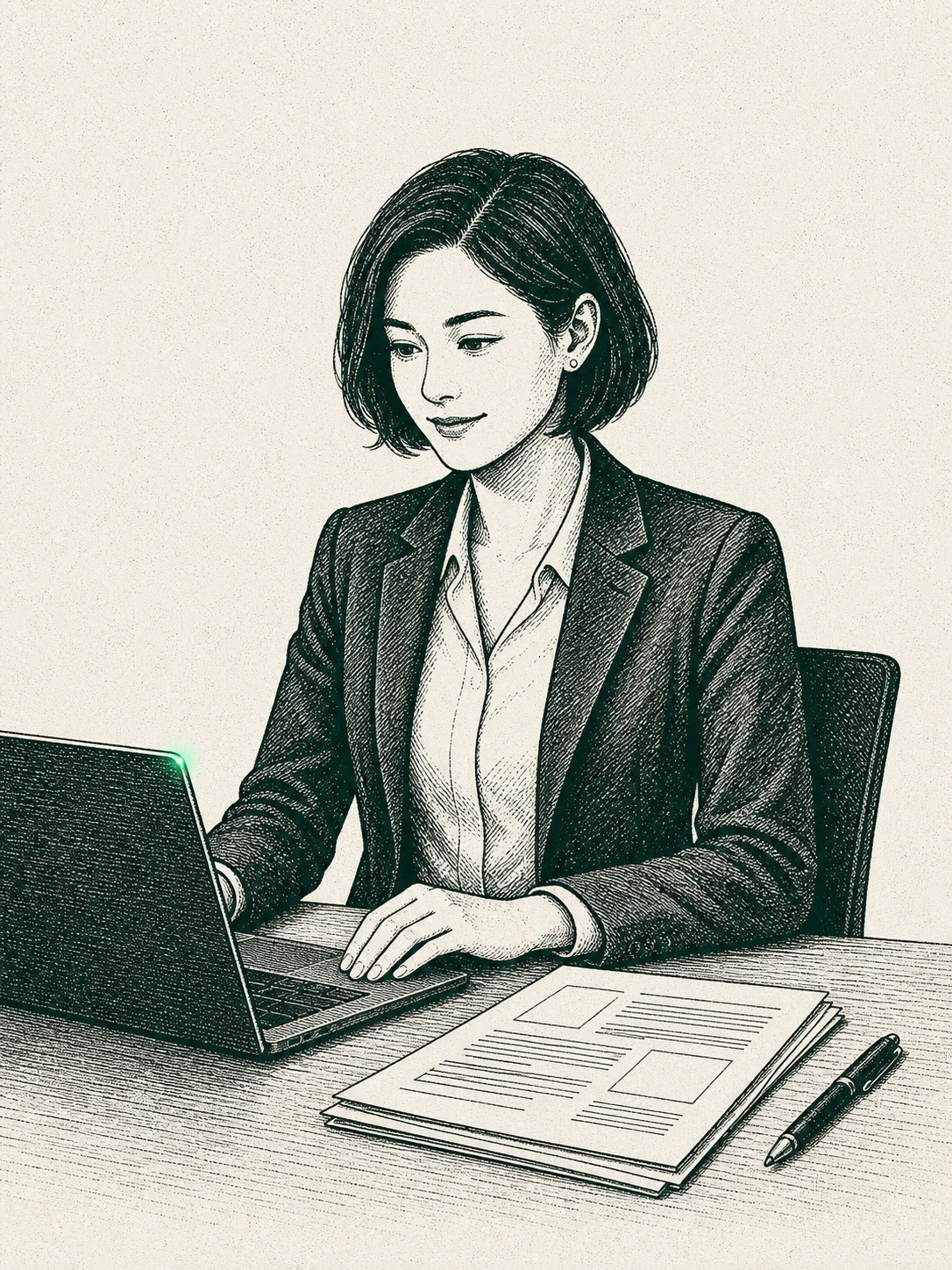 ソロ起業家が働く様子を象徴するイラスト